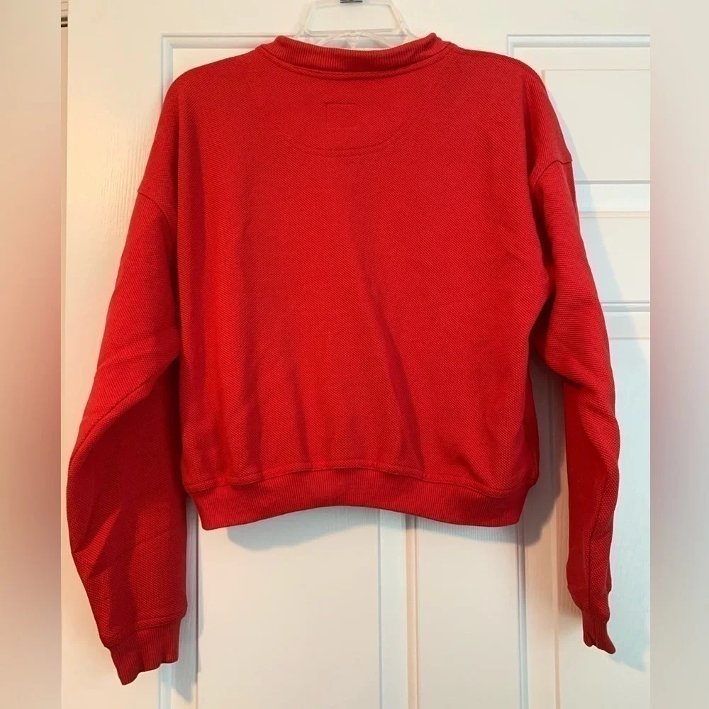 HTF Vintage Red Lizwear Cropped Full Zip Red Jacket with Drawstrings Small - Picture 2 of 5